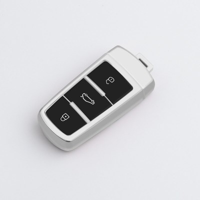 Husa Cheie VW Passat CC Passat B6 B7, Tpu, Gri- Pentru model cu keyless foto