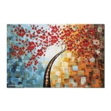 Tablou gigant pictat manual living, dormitor, Copacul vietii, 150x100cm ulei pe panza efect 3D, MAGISTRAL