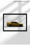 Poster Canvas cu Mașină Sport &ndash; Print Ne&icirc;nramat - Pasionați Auto - 1566 190E EVO II - Yellow | A3 (29.7 x 42 cm)