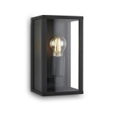 Lampă exterior 1-flacără IP44 metal-sticlă negru soclu E27 Westfalia