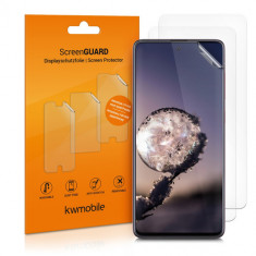 Set 3 Folii de protectie pentru Samsung Galaxy A71, Kwmobile, Fata, Transparenta, 51204.1