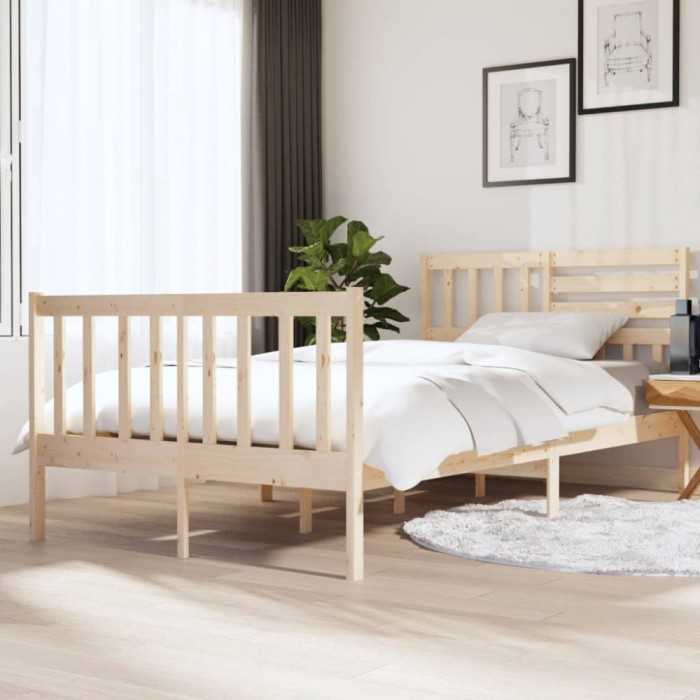 vidaXL Cadru de pat Small Double 4FT, 120x190 cm, lemn masiv