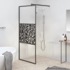 Paravan de duș walk-in negru 80x195 cm sticlă ESG model piatră