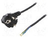 Cablu alimentare AC, 5m, 3 fire, culoare negru, cabluri, CEE 7/7 (E/F) &amp;#351;tecar in unghi, SCHUKO mufa, PLASTROL - W-97162
