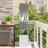 vidaXL Ghiveci de Grădină cu Panou Decorativ Argintiu 32 x 140 cm