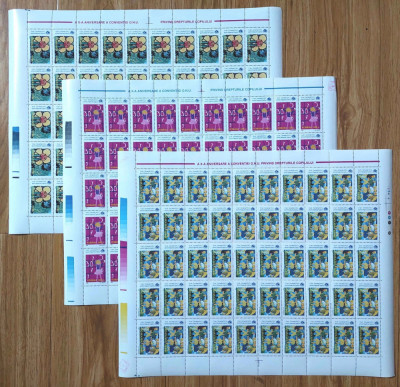 Romania 1999-Lp 1497-Conventia ONU pt drepturile copilului-coli 50 timbre-desene foto