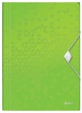 Mapa documente A4 cu elastic plastic multicolor Leitz WOW lime metalizat
