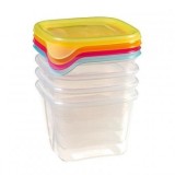 Set 4 caserole Strend Pro Fresh&amp;Go 4x0.45L, mix, 10x10x13 cm