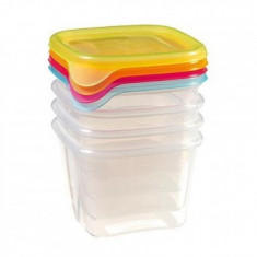 Set 4 caserole Strend Pro Fresh&Go 4x0.45L, mix, 10x10x13 cm