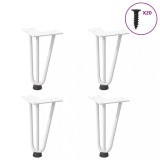 VidaXL Picioare tip agrafă pentru măsuță de cafea, 4 buc., alb, 20 cm, oțel masiv