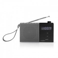 Radio FM cu ceas si alarma 2.1 W gri negru Nedis foto