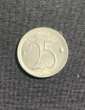 Moneda 25 centimes 1974 Belgia