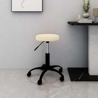 vidaXL Scaun pivotant de birou catifea crem 333173 foto