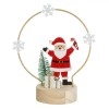 Decorațiune Crăciun Lemn, Model Moș Crăciun-Cerc Auriu, 12X13 cm, Oem