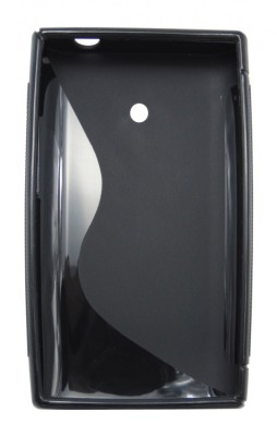 Husa silicon S-case neagra pentru LG Optimus L3 E400 foto
