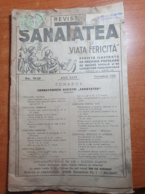 sanatatea si viata fericita decembrie 1926 -sanatatea copiilor,femeilor,sociala foto