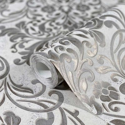 Tapet decorativ, Marburg clasic, baroc, gri, auriu, dormitor, living, Urban Spaces, 32603 foto