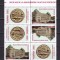 ✅RO 2001 ,LP 1575 ,&quot;100 ani Palatul Postelor &quot; ,bloc de 3 serii : cu tete-beche si diagonala , MNH