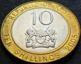 Cumpara ieftin Moneda exotica bimetal 10 SHILLINGS - KENYA, anul 2005 *cod 4665 A