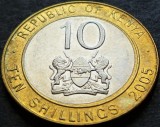 Moneda exotica bimetal 10 SHILLINGS - KENYA, anul 2005 *cod 4665 A, Africa