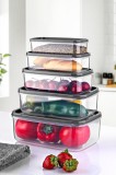 Cumpara ieftin Set cutii de depozitare (5 bucati) EMBSEF05 Transparent 22.5x15x8 cm