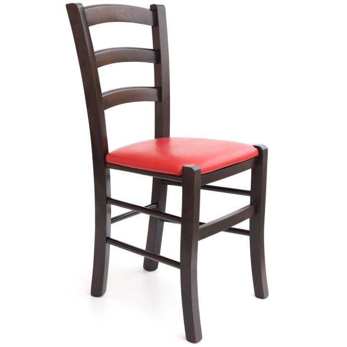 Scaun Paesana - cadru wenge - imitatie piele rosu - 21900