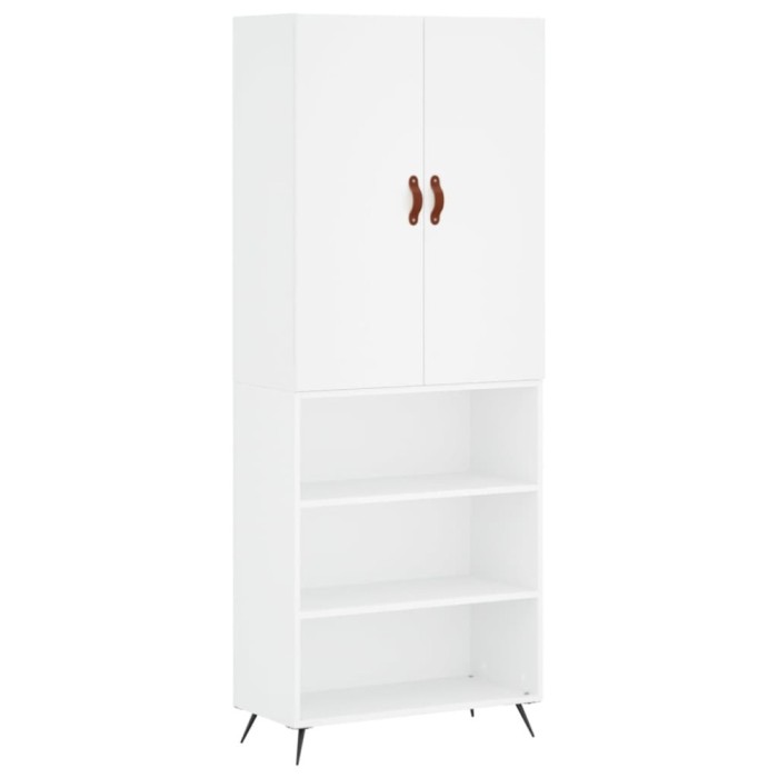 Dulap inalt, alb, 69,5x34x180 cm, lemn compozit
