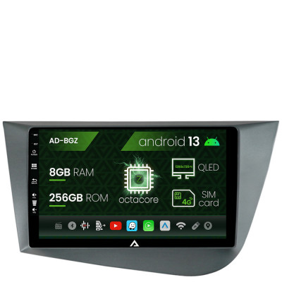 Navigatie Seat Leon (2005-2012), Android 13, Z-Octacore 8GB RAM + 256GB ROM, 9 Inch - AD-BGZ9008+AD-BGRKIT052 foto