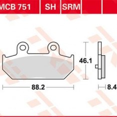 Set placute frana fata TRW MCB751 - Suzuki AN 400 Burgman (07-20) - AN 650 Burgman (03-20) 4T LC 400-650cc