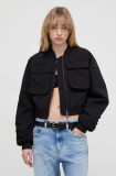 Diesel geacă bomber femei, culoarea negru, de tranziție, oversize A10574.0PCAK