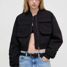 Diesel geacă bomber femei, culoarea negru, de tranziție, oversize A10574.0PCAK