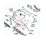 Bara fata Mercedes Clasa B (W246), 09.2014-, cu gauri pentru Senzori de parcare (PDC); grunduit, Aftermarket, Rapid