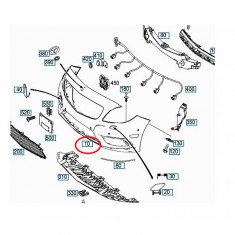 Bara fata Mercedes Clasa B (W246), 09.2014-, cu gauri pentru Senzori de parcare (PDC); grunduit, Aftermarket