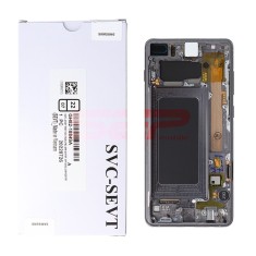 LCD+Touchscreen cu Rama Samsung Galaxy S10+ / S10 Plus / G975 BLACK Original Service Pack