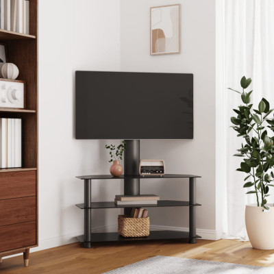 Suport TV de colt cu 3 niveluri pentru 32-70 inchi, negru GartenMobel Dekor foto