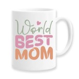 Cana alba personalizata "World best mom", INOVATIX&reg;. 330ml
