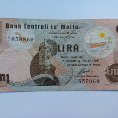 Malta-1 Lira-Pounds 1967