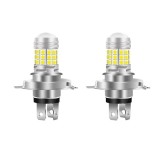 Set 2 becuri auto H4, putere 120W, cu doua faze, cu lupa, 42 SMD, temperatura culoare 6000K, flux luminos 10000LM, alb