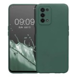 Husa din silicon compatibila cu Oppo A74 5G / A54 5G, silk touch, interior din catifea, Verde inchis, X-Level