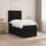 Cumpara ieftin Pat boxspring cu saltea cu benzi LED Negru 80 x 200 cm Catifea