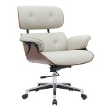 Scaun de birou manager Kobane bej baza pu-crom 84x75x114cm