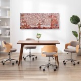 Set tablouri din p&acirc;nză, imprimeu copac, galben, 150 x 60 cm