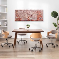 vidaXL Set tablouri din p&acirc;nză, imprimeu copac, galben, 150 x 60 cm