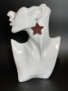 Cercei handmade din piele naturala maro, lucrati manual, Angy, model stelute, Produs in Romania, Cercei fashion