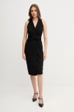 Sandro Ferrone rochie culoarea negru, midi, mulată, S18XBESAY