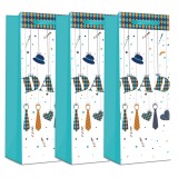 Cumpara ieftin Pachet 3 pungi cadou pentru sticle bauturi, Green Dad - hartie rezistenta (36 x 12.7 x 8.3 cm) - Copie