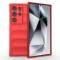 Husa pentru samsung galaxy s24 ultra, antisoc, margini cu striatii, design minimalist, red