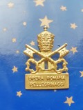 C590-I-Insigna veche Pelerinaj-Opera Romana Pellegrinaggi bronz anii 1900-1930.