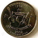 AMERICA QUARTER 1/4 DOLLAR 2002 LITERA D.(PATRIMONIUL MUZICAL - TENNESSEE), BU