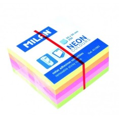Bloc notes adeziv cub 50 x 50 5 culori neon MILAN foto